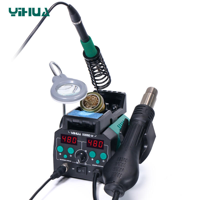 YIHUA 938BD-III 775W 2 in 1 T1 - Hot Air Rework Station T12 ulasan dan harga