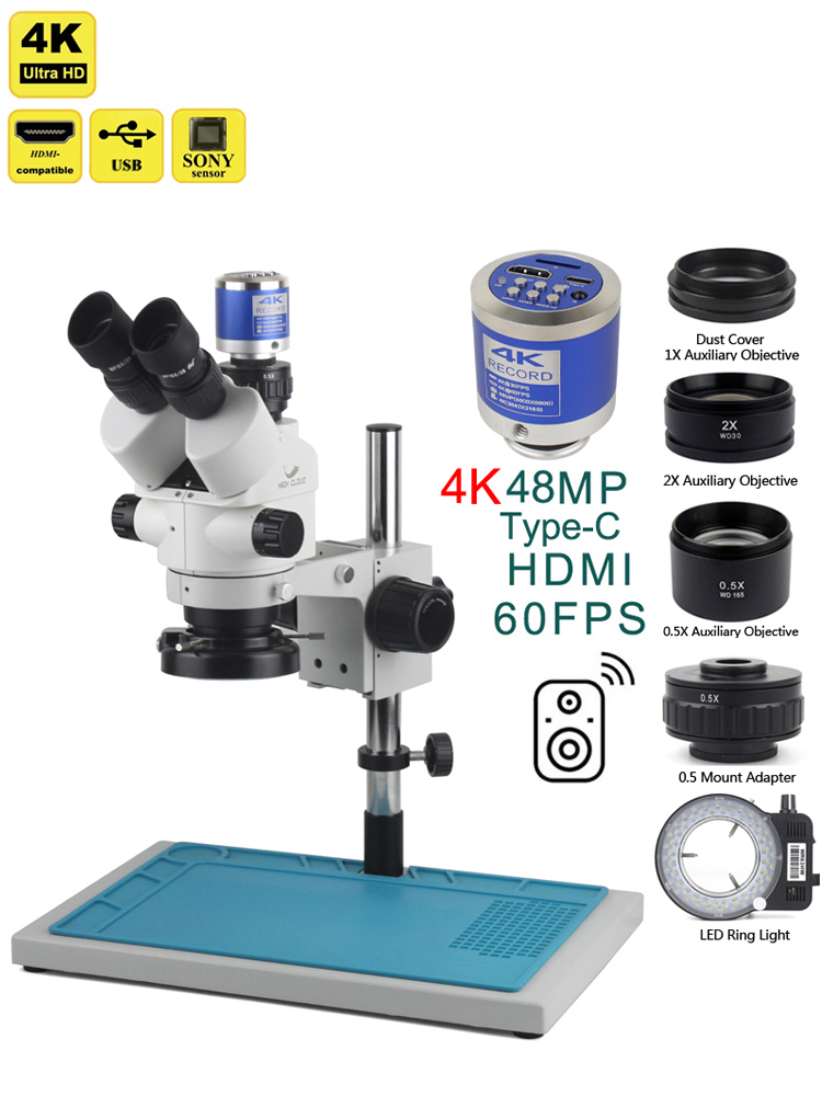 3.5X-90X Simul-Focal Stereo Tr - Stereo Trinocular Microscope Pcb ulasan dan harga