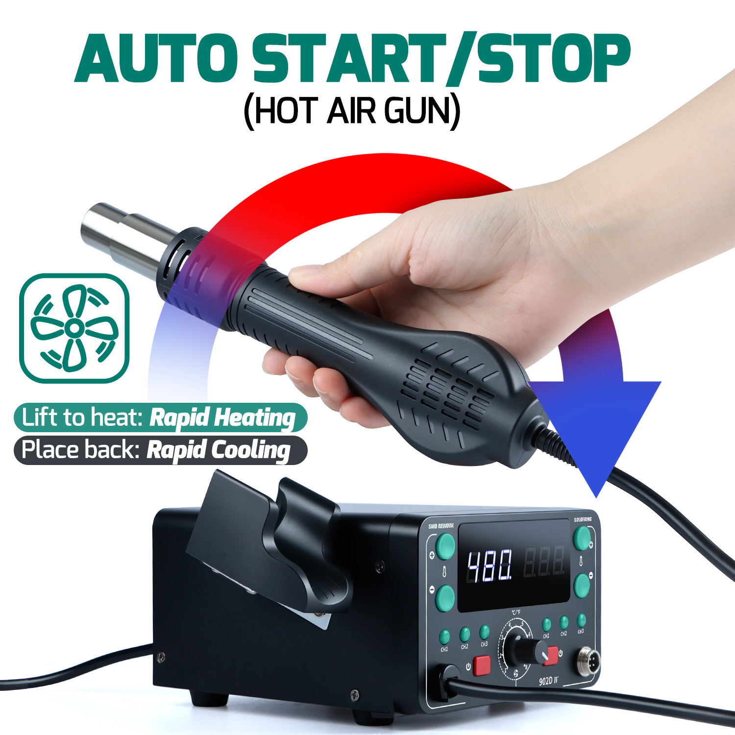 775W Quick Heating T12 Tin Sol - Hot Air Rework Station T12 ulasan dan harga