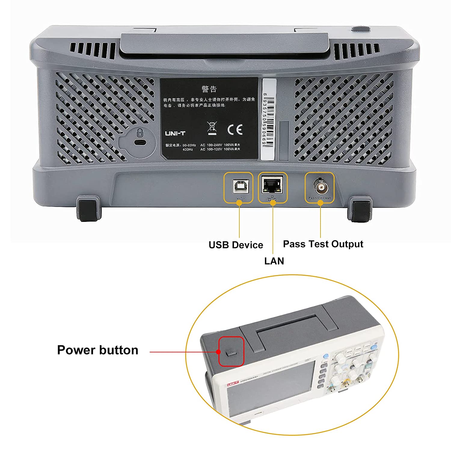 UTD2102CEX+ High Precision 100 - Digital Storage Oscilloscope 100Mhz ulasan dan harga